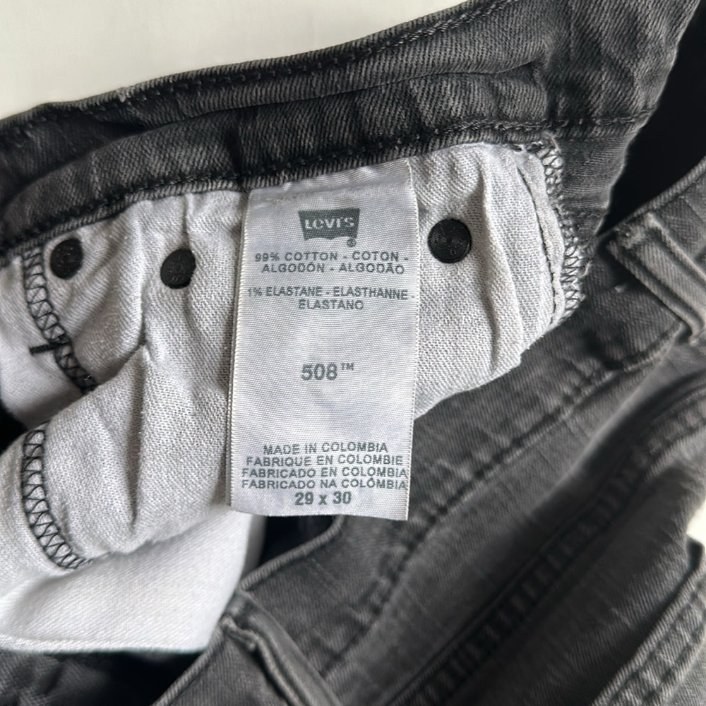 LEVIS 508 men’s washed black straight leg jeans 29X30 regular taper - Picture 4 of 9